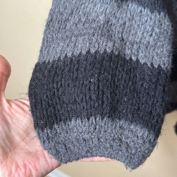 Lucky Brand Sweater Women's XS/S Gray Striped Open Front Cardigan Alpaca Blend - Picture 7 of 10